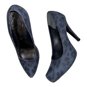 Gianni Bini l Blue Leopard Print Pumps Size 9